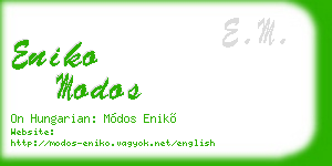 eniko modos business card